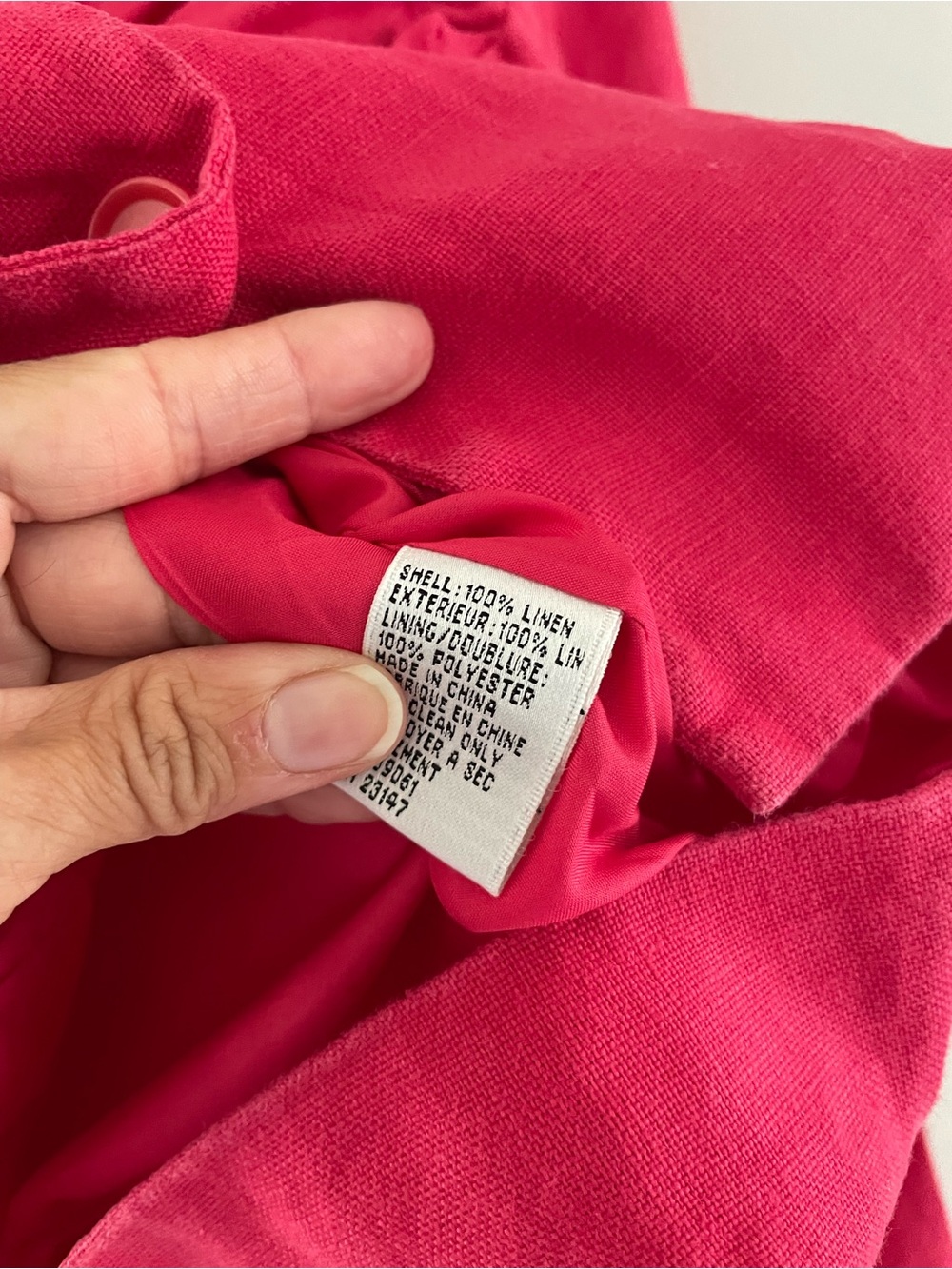 Talbots Fuchsia/Red Linen Button-Front Blazer - Picture 3 of 5